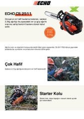 ECHO CS-2511 TES BENZİNLİ BUDAMA TESTERESİ