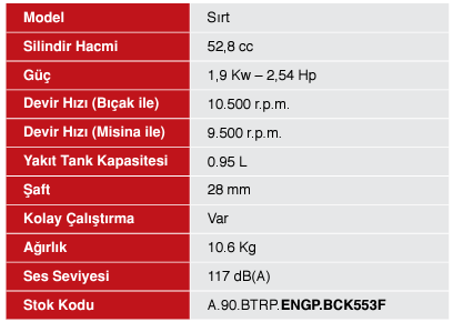 ENERGY PRO BCK 553 F BENZİNLİ SIRT TIRPANI