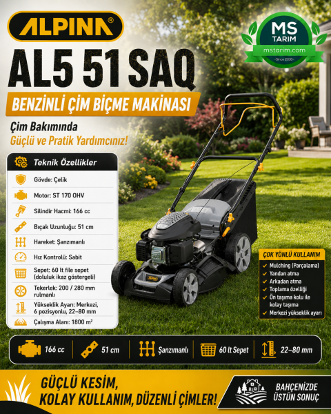 ALPINA AL5 51 SAQ - ST170 BENZİNLİ	ÇİM BİÇME MAKİNASI