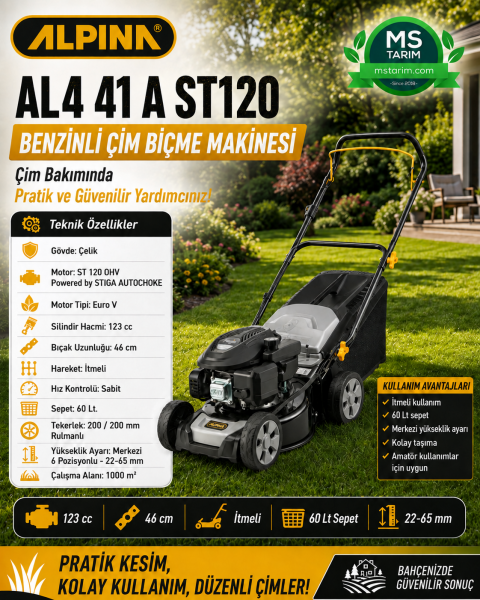 ALPINA AL4 41 A ST120 BENZİNLİ ÇİM BİÇME MAKİNESİ