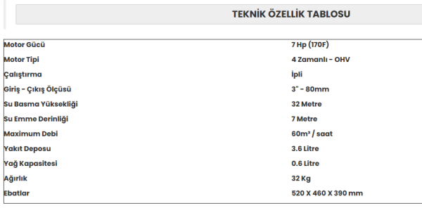DATSU DBP 30 (3'') Benzinli Su Pompası - Motopomp