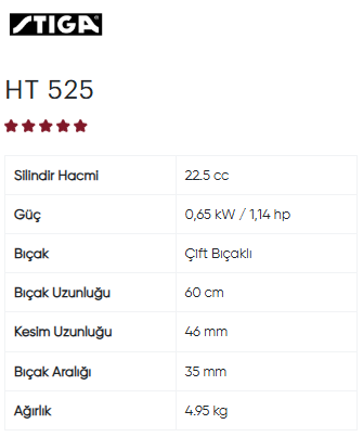 STIGA HT-525 BENZİNLİ ÇİT KESME