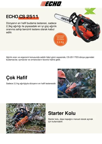 ECHO CS-2511  ve 1LT MOTOR YAĞI 5 YIL GARANTİ