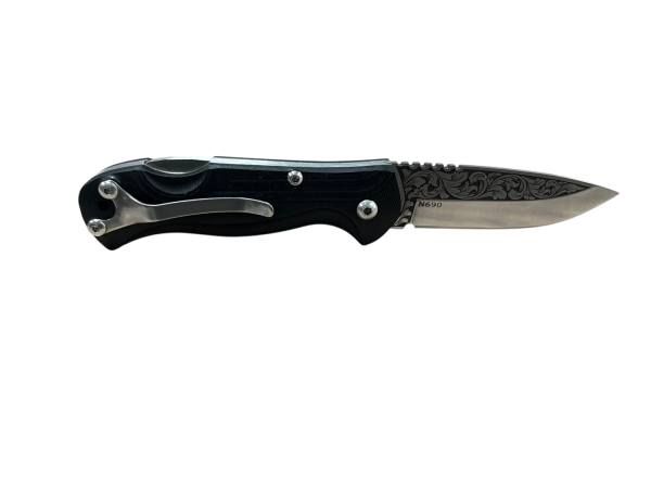 N690 Çelik Gravürlü Kilitli Cep Çakısı