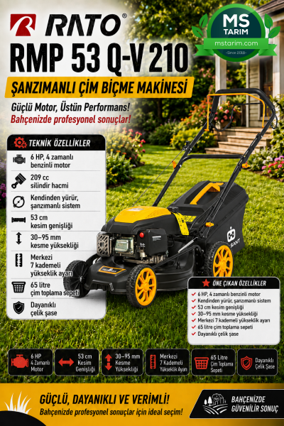RATO RMP 53 Q-V 210 ŞANZIMANLI ÇİM BİÇME MAKİNESİ