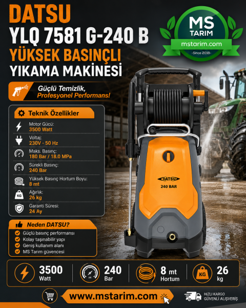 DATSU YLQ 7581 G-240 B YÜKSEK BASINÇLI YIKAMA MAKİNESİ